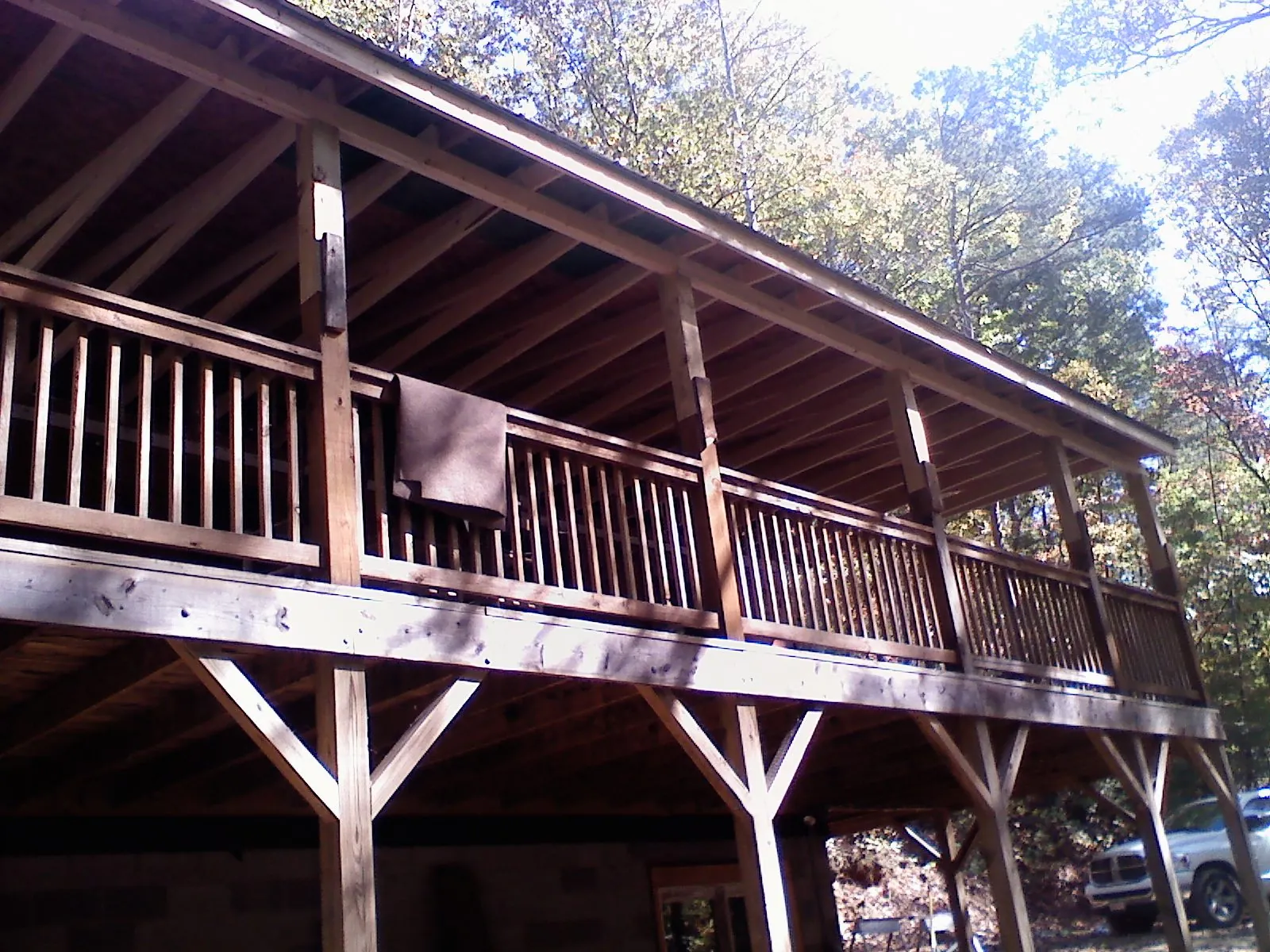 Timber framing under a new elevated porch and deck — Roof Leak Repair in Braceville by Roofing Brothers